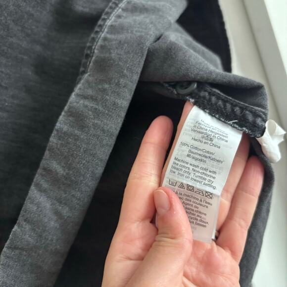 Madewell Women’s Denim Popover Top Sz M Black Wash Essential Closet Staple - Picture 6 of 11